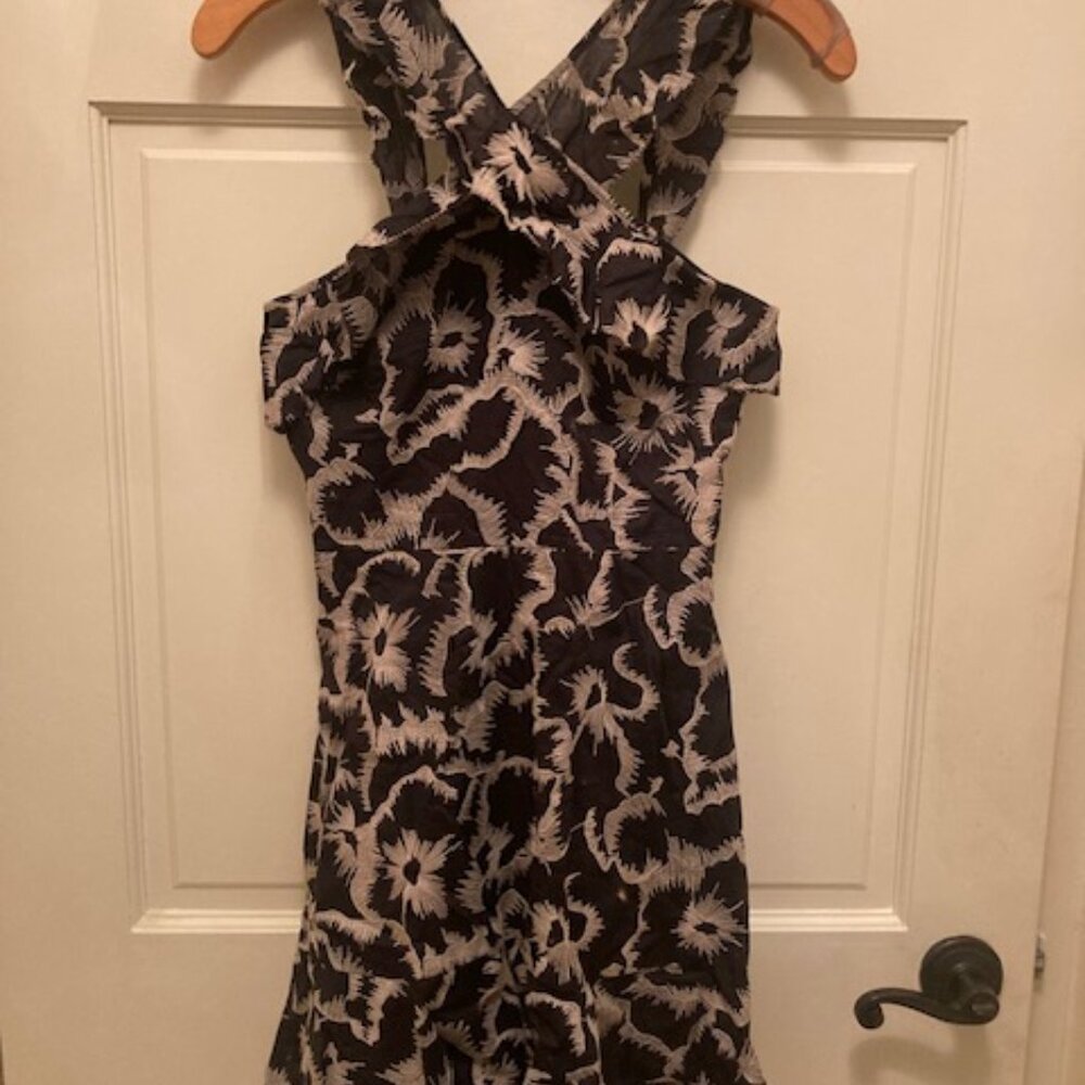 Banana Republic Ruffle Cross Front Halter Dress